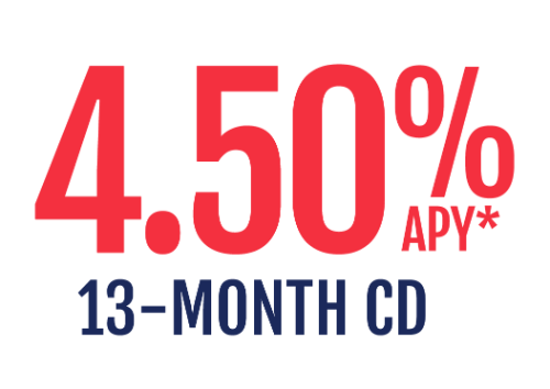 image of 13 month cd rate of 4.50 percent